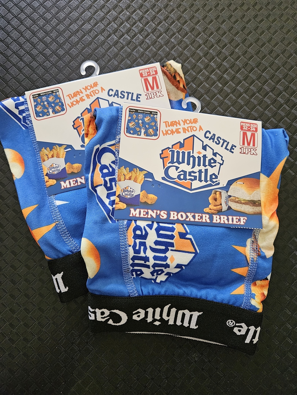 SIZE M Medium - Mens boxer briefs White Castle hamburger French fries Onion Ring